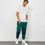 Men Green Solid Relaxed Fit Cotton Joggers