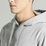The Lifestyle Co Men Grey Melange Solid Hooded Sweatshirt