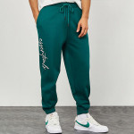 Men Green Solid Relaxed Fit Cotton Joggers