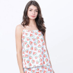 Women Blue & Pink Water Melon Slices Printed Lounge Top