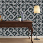 Grey 3D Wallpapers Floral Shadows Grey Peel & Stick Self Adhesive Wallpaper