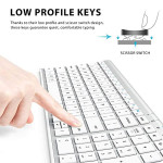 iClever BK10 Bluetooth Keyboard for Mac, Multi Device Wireless Keyboard Rechargeable Bluetooth 5.1 Stable Connection with Number Pad Ergonomic Design