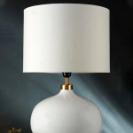 White Solid Handcrafted Bedside Standard Lamp