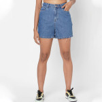 Women Blue Slim Fit High-Rise Denim Shorts