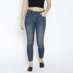 Women Navy Blue Slim Fit High-Rise Clean Look Jeans
