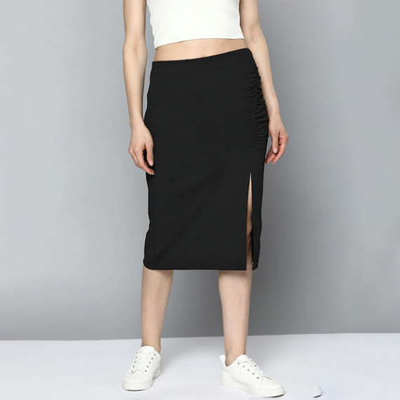https://fashionrise.in/products/women-black-pure-cotton-solid-ruched-straight-skirt
