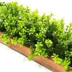 Green & Brown Artificial Gardenia Plant Bunch In Wood Planter