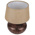 Brown Antique Hammered Table Lamp with Jute Shade