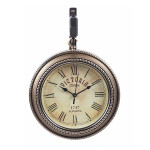 Copper-Toned Round Textured Analogue Wall Clock