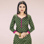 Green & Pink Unstitched Dress Material
