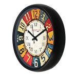 Multicoloured Round Printed Analogue Wall Clock 30 cm