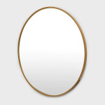 Brown Solid Gold-Toned Frame Round Wall Mirror
