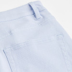 Women Blue Solid Twill Shorts