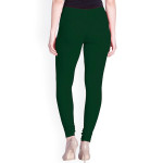 Women Green Solid Churidar-Length Leggings