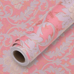 Pink & Off-White Printed Waterproof Wallpaper