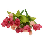 Set of 2 Pink & White Artificial Flower Bunches With Vase