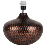 Brown Antique Hammered Table Lamp with Jute Shade