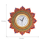 White Dial Wooden 35.56 cm Handcrafted Analogue Wall Clock