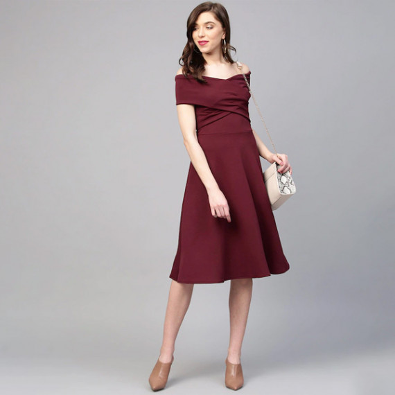 https://fashionrise.in/products/burgundy-off-shoulder-pleated-fit-flare-dress