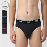 Men Pack Of 5 Cotton Solid Basic Briefs