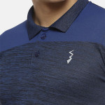 Men Blue Colourblocked Polo Collar Sports T-shirt