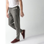 Men Grey Regular Fit Solid Track pants