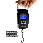 GLUN Bolt Electronic Portable Fishing Hook Type Digital LED Screen Luggage Weighing Scale, 50 kg/110 Lb (Black)