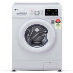 LG 8 Kg 5 Star Inverter Touch Control Fully-Automatic Front Load Washing Machine with In-Built Heater (FHM1408BDW, White, 6 Motion Direct Drive, 1400