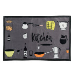 Set Of 2 Grey Printed Kitchen Runners