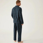 Men Green & Blue Checked Night suit