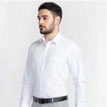 Men White Classic Slim Fit Formal Cotton Shirt
