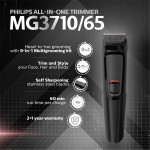 Philips Multi Grooming Kit MG3710/65, 9-in-1 (New Model), Face, Head and Body - All-in-one Trimmer. Self Sharpening Stainless Steel Blades, No Oil