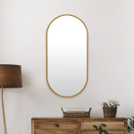 Brown Solid Oval Wooden Mirrors