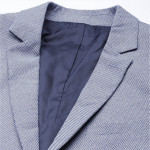 Men Blue Self Design Textured Regular Fit Smart Casual Blazer