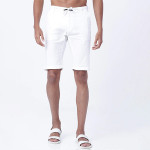 Men White Solid Slim Fit Regular Shorts