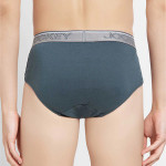 Men Grey Solid Pure Combed Cotton Basic Briefs