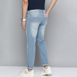 Men Blue Slim Tapered Fit Light Fade Stretchable Jeans