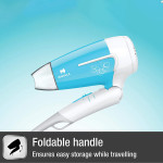 HD3151 1200 W Foldable Hair Dryer; 3 Heat (Hot/Cool/Warm) Settings including Cool Shot button; Heat Balance Technology (Turquoise)