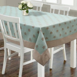 Blue Printed Rectangular 60" x 90" Polyester Table Cover