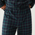 Men Green & Blue Checked Night suit