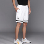 Men White & Black Club Brand Logo Printed Tennis Sports Shorts