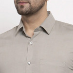 Men Grey Smart Regular Fit Solid Formal Shirt