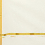 Men Cream-Colour & Maroon Solid Sequin Velvet Finish Border Stitched Dhoti