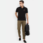 Men Olive Green Cotton Classic Slim Fit Trousers