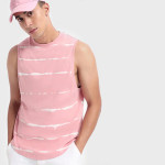 Men Pink Tie & Dye Oversized Vest