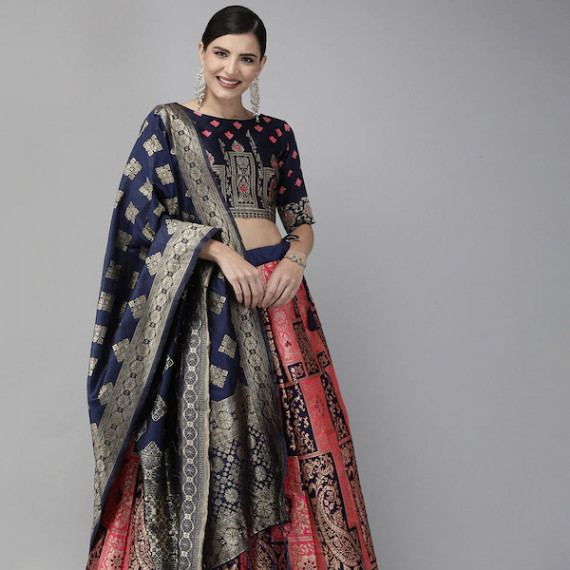 https://fashionrise.in/products/pink-navy-blue-woven-design-semi-stitched-lehenga-unstitched-blouse-with-dupatta