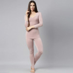 Women Pink Solid Thermal Top