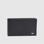 Men Black Solid Genuine Leather Two Fold Wallet