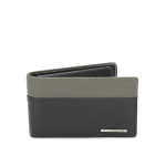 Men Grey Colourblocked Leather Two Fold Lather Wallet