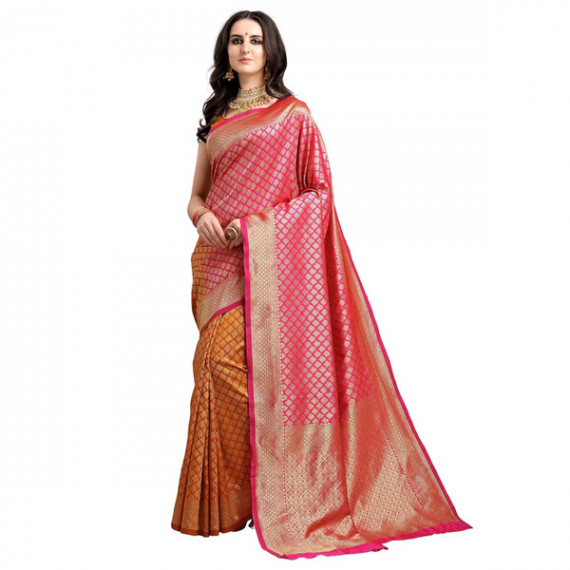 https://fashionrise.in/products/pink-mustard-yellow-ethnic-motifs-woven-design-half-half-kanjeevaram-saree